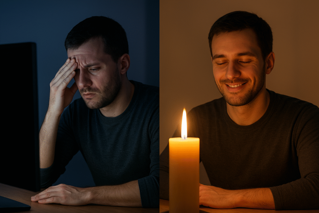 plomien swiecy z wosku pszczelego vs led